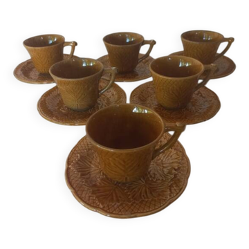 Tasses soucoupes service à café Gien Primefleur