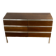 6-drawer chrome and wood chest of drawers