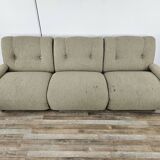 70s modular sofa with three seats in fabric