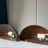 Pair of danish copper vintage outdoor wall lamps