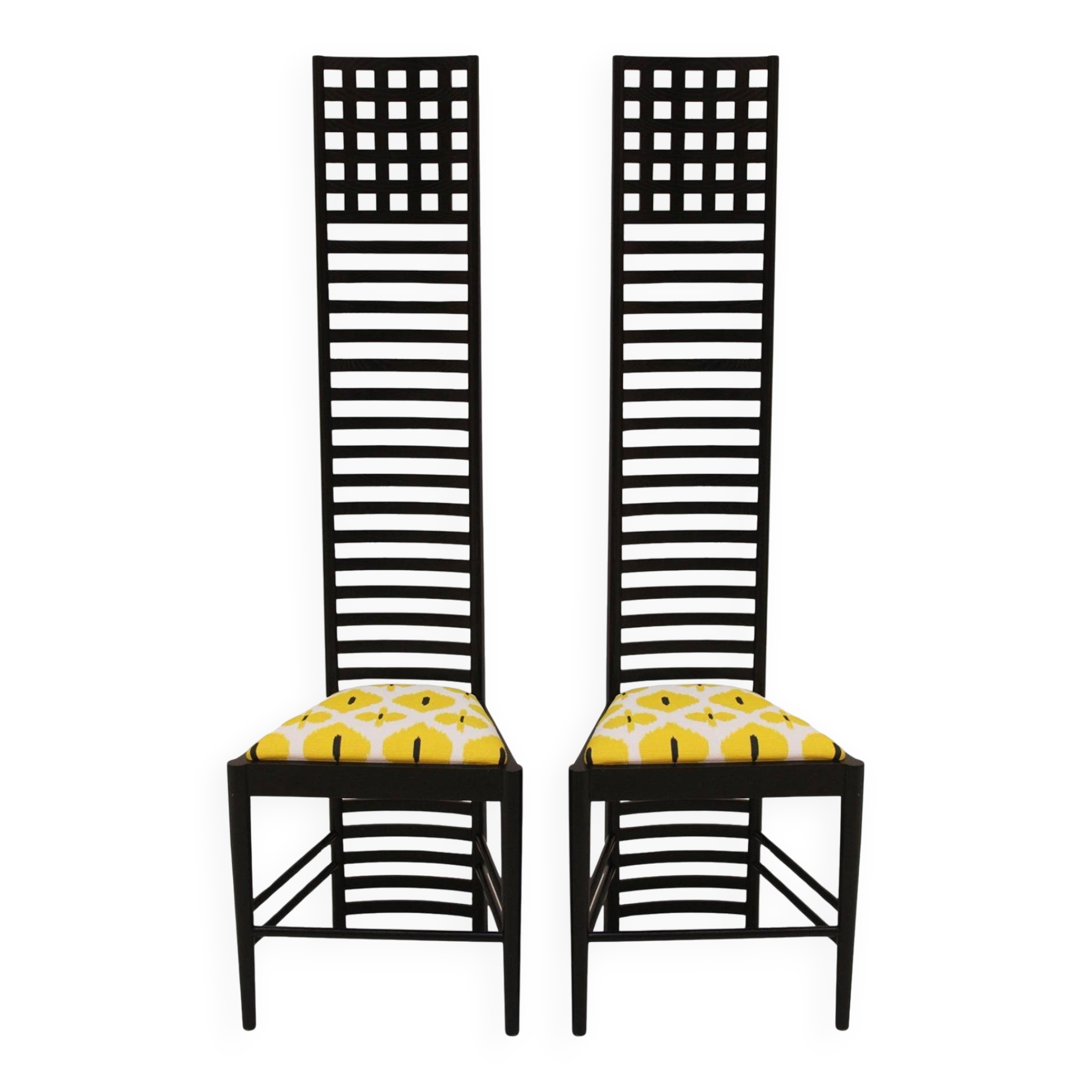 Mid-Century Modern Mackintosh "292 Hill House 1" Italian Pair of Ashwood Chairs