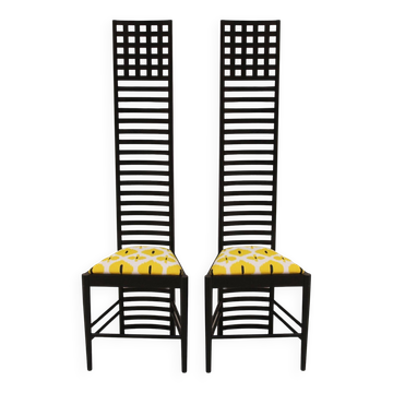 Mid-Century Modern Mackintosh "292 Hill House 1" Italian Pair of Ashwood Chairs