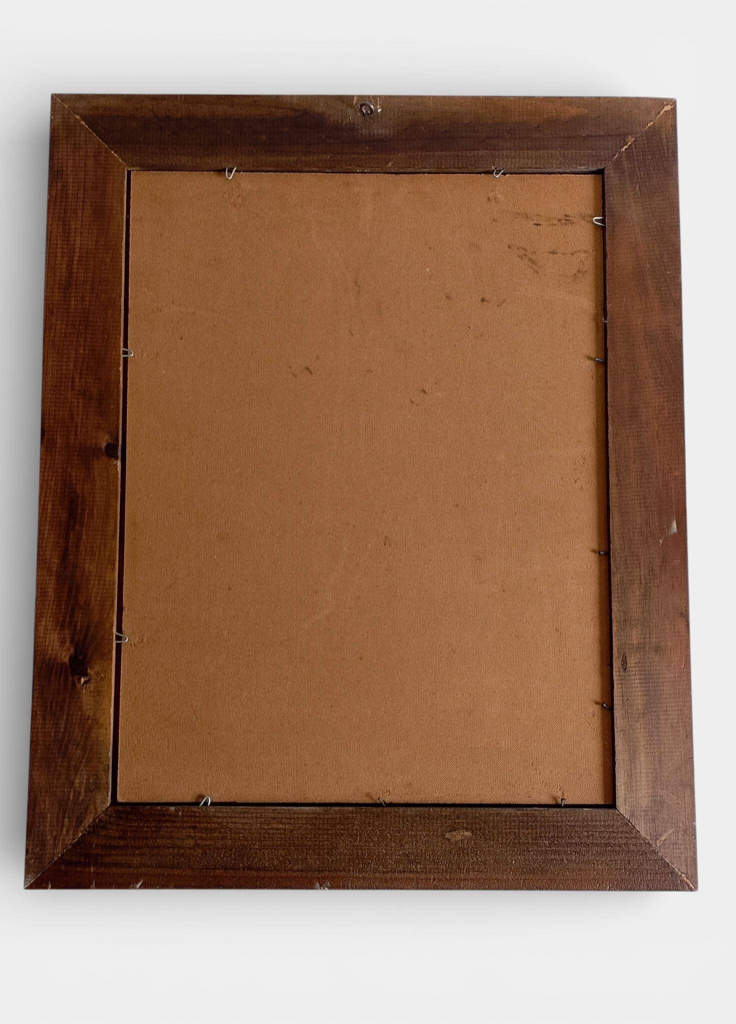 Mid-Century Spanish Oak Wall Mirror– Castilian Style, 1950s