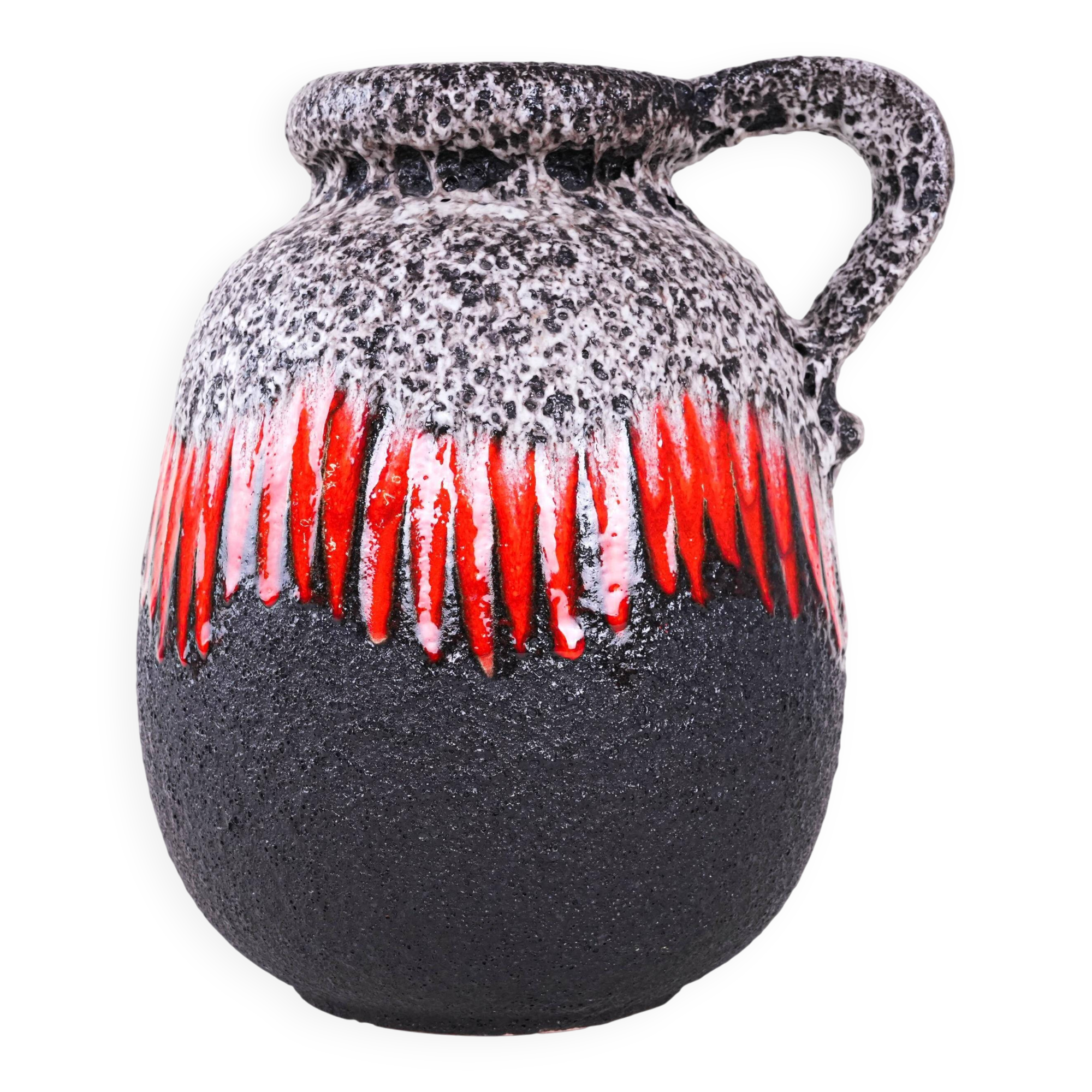 Vase en céramique Fat Lava, design allemand, années 1960, fabriqué en Allemagne de l'Ouest.
