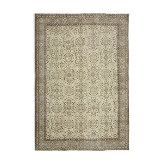 Tapis beige turc noué à la main 207 cm x 301 cm