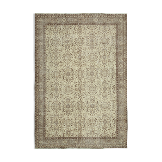 Hand-knotted one-of-a-kind turkish beige rug 207 cm x 301 cm