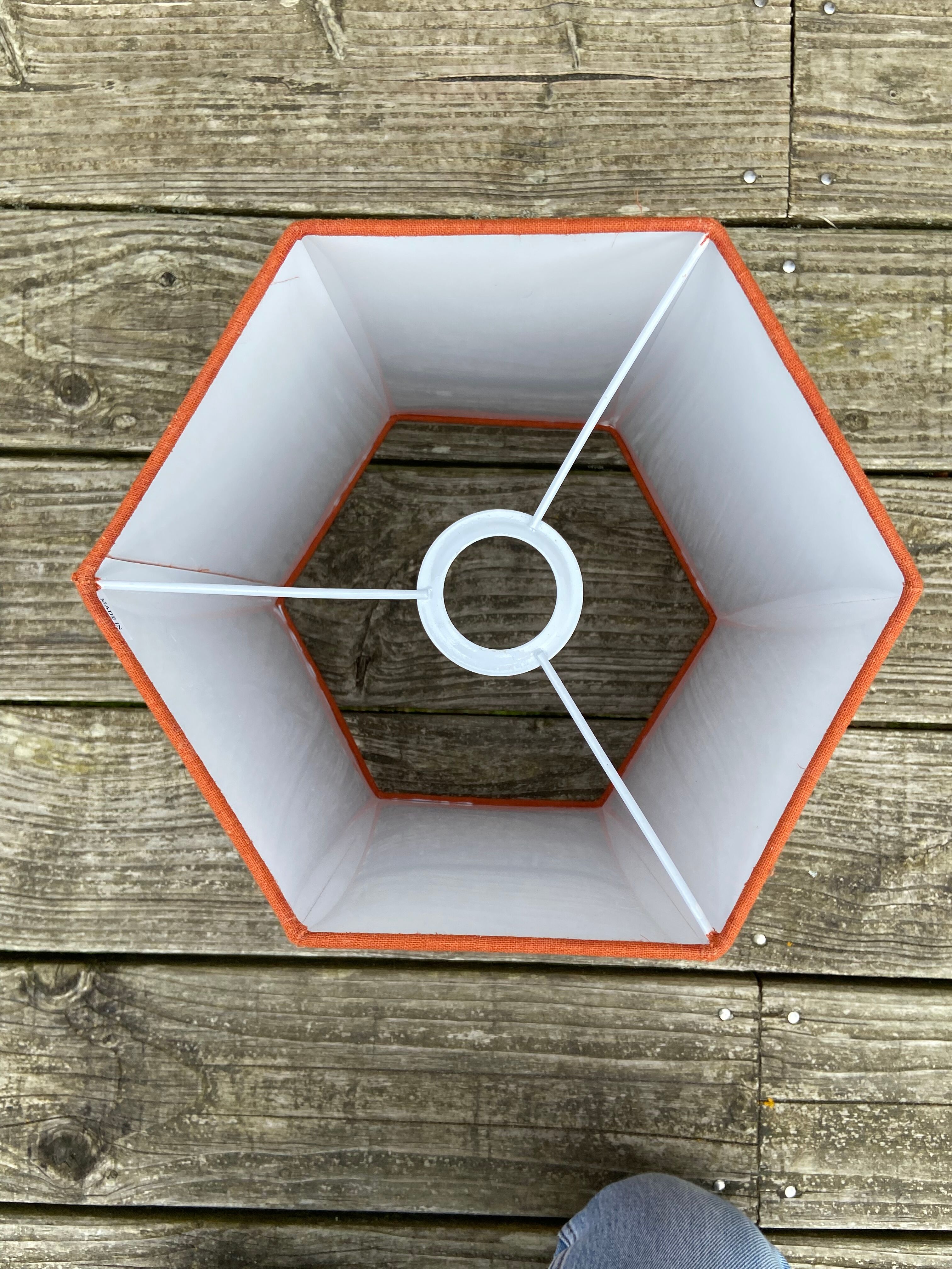 HK Living hexagonal orange lampshade