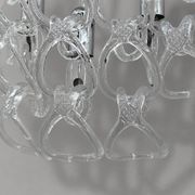 Pair of Art Deco Half-Moon Wall Lights/Hot Water Bottles in Glass & Metal Links