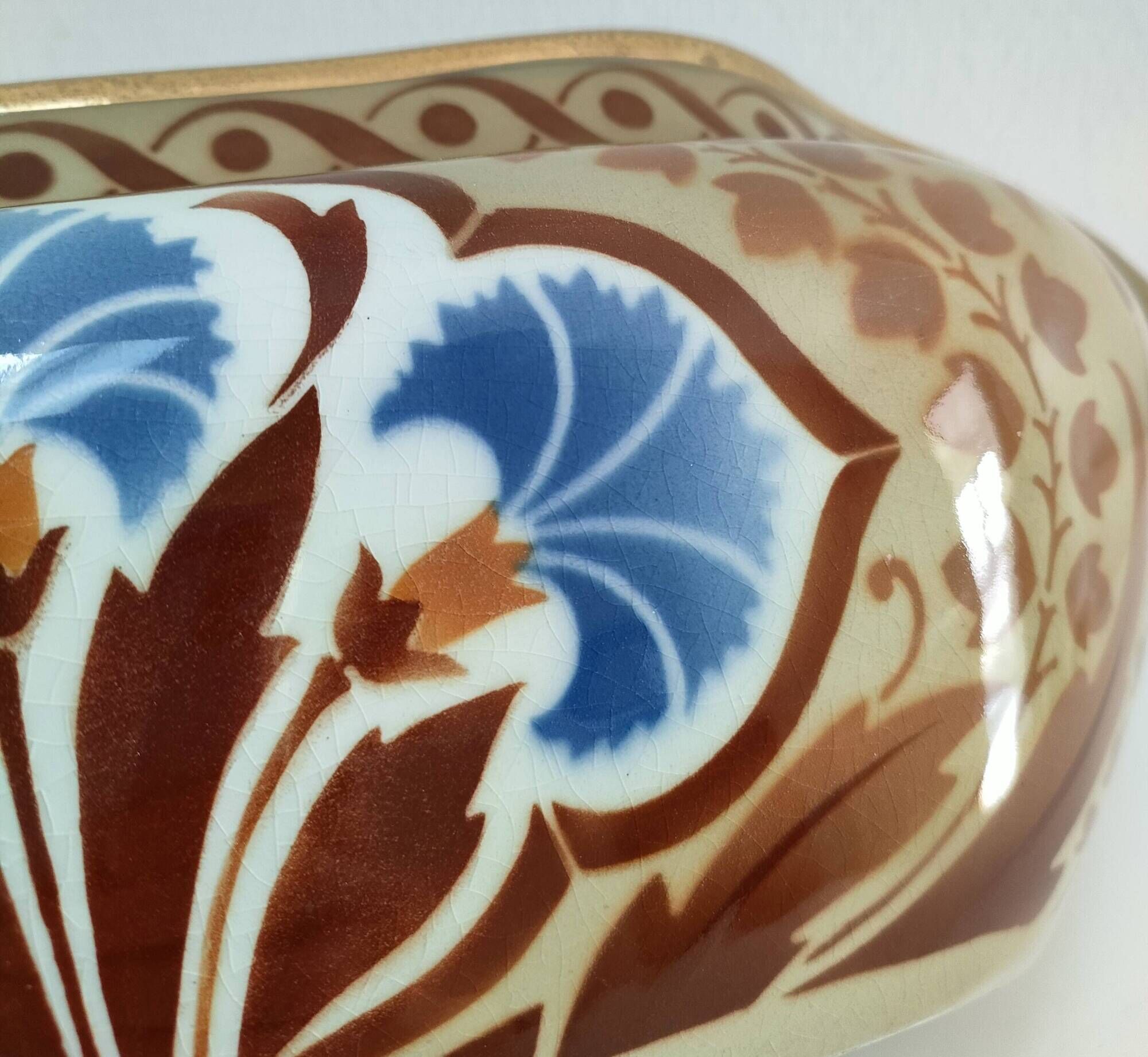 Art Nouveau gardener Keller and Guérin earthenware Lunéville model Palmyra