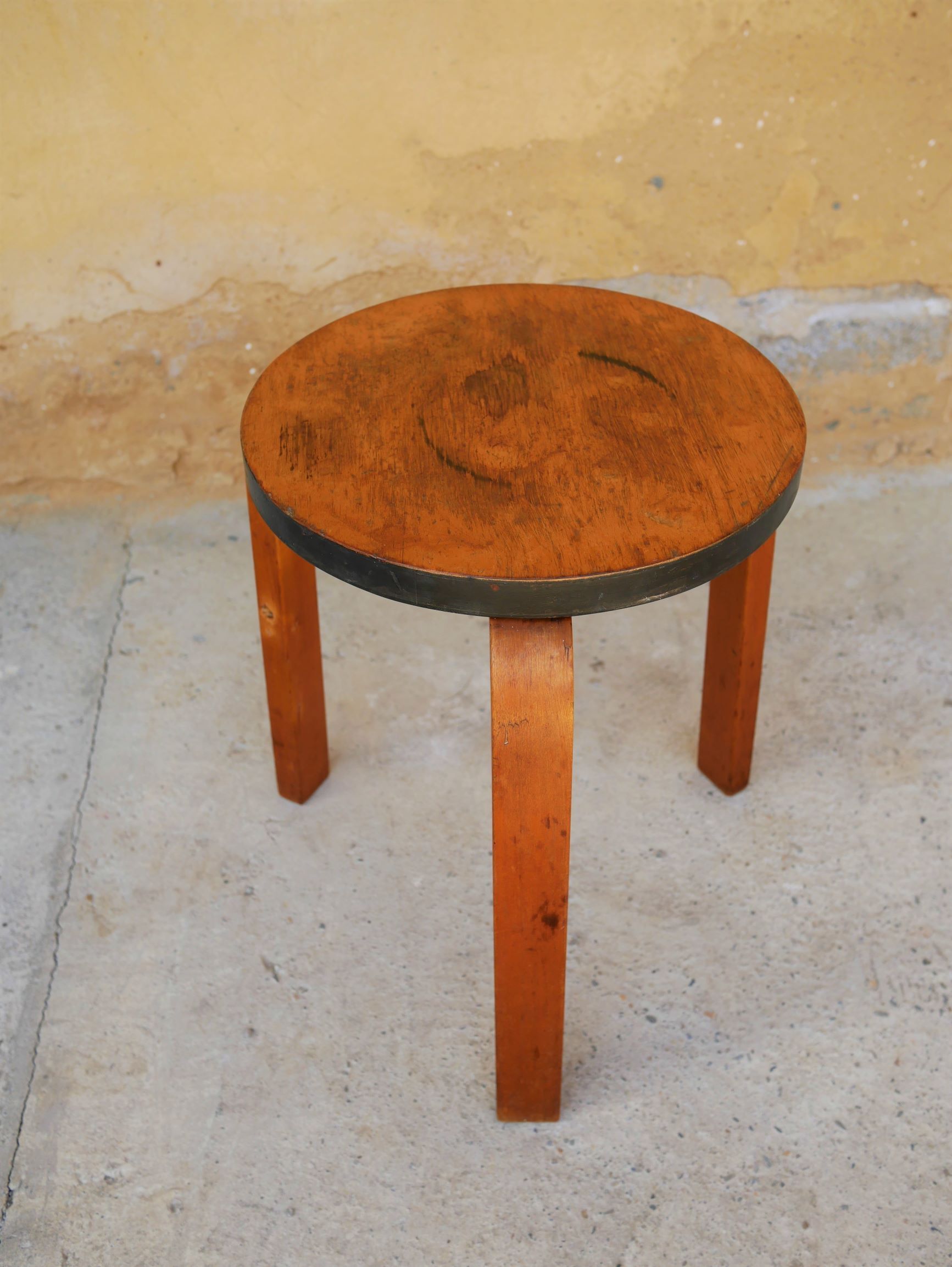 Scandinavian stool by Alvar Aalto for editions Finmar, 30 years