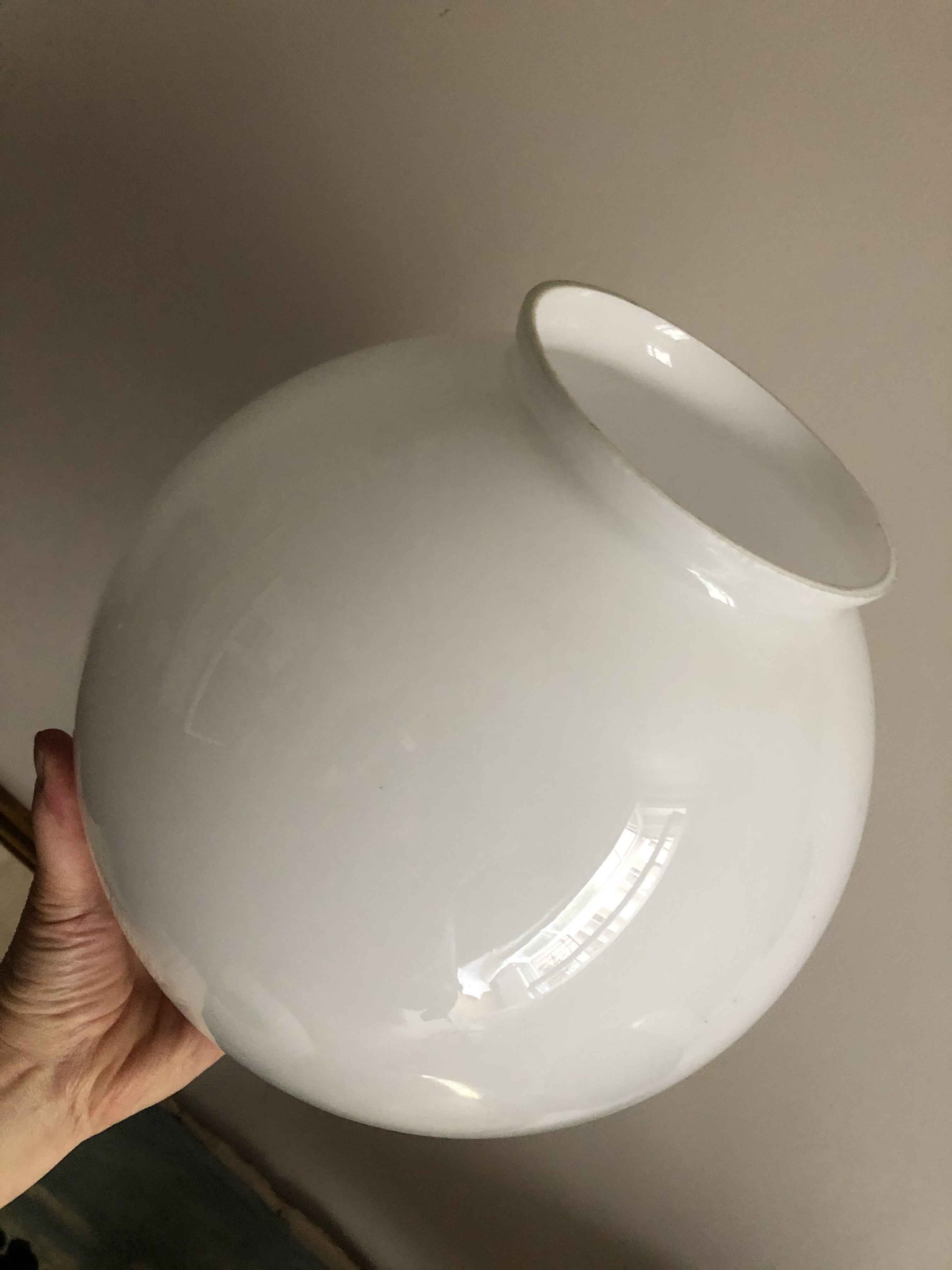 Vintage opaline lamp in orange and white opaline