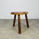 Brutalist tripod stool in solid wood