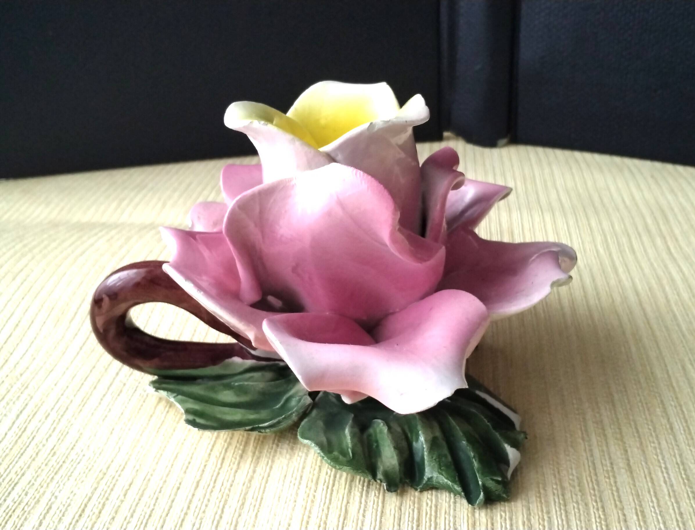 Ceramic flower candle holder