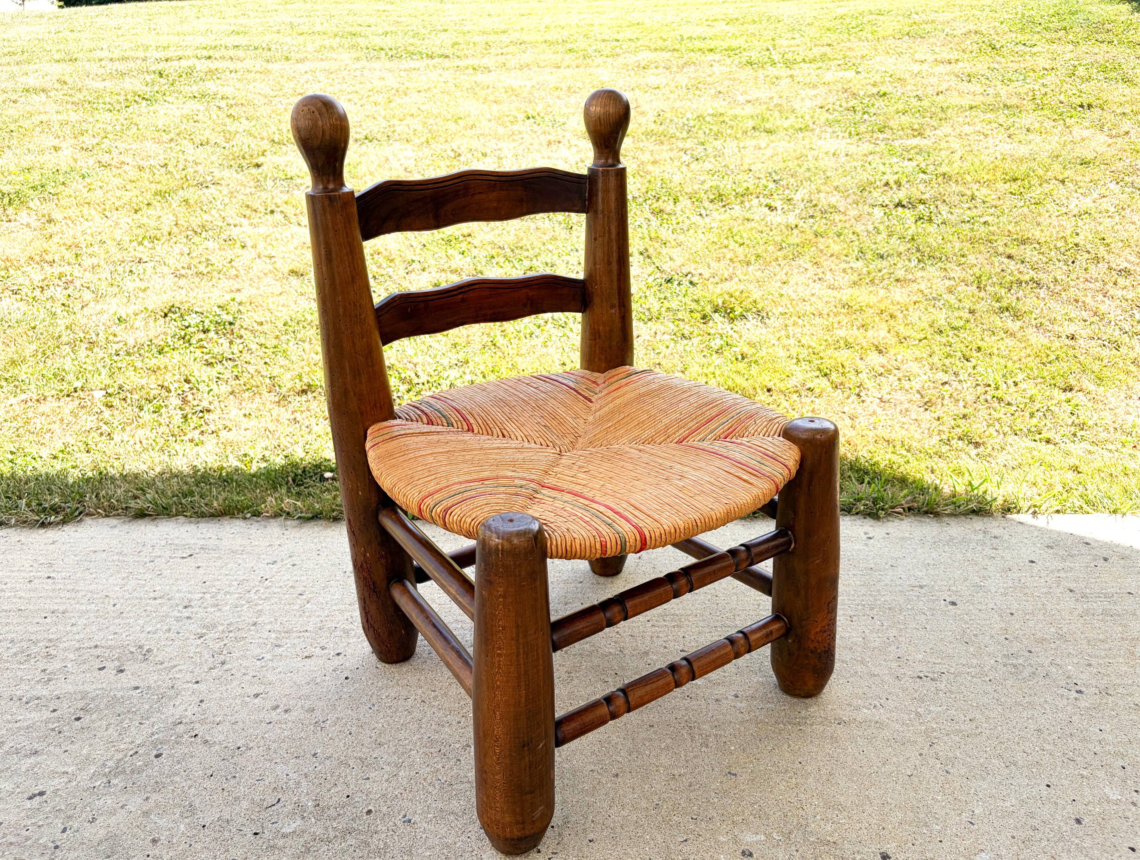 Brutalist children's chair attributed to Charles Dudouyt, 19th century.