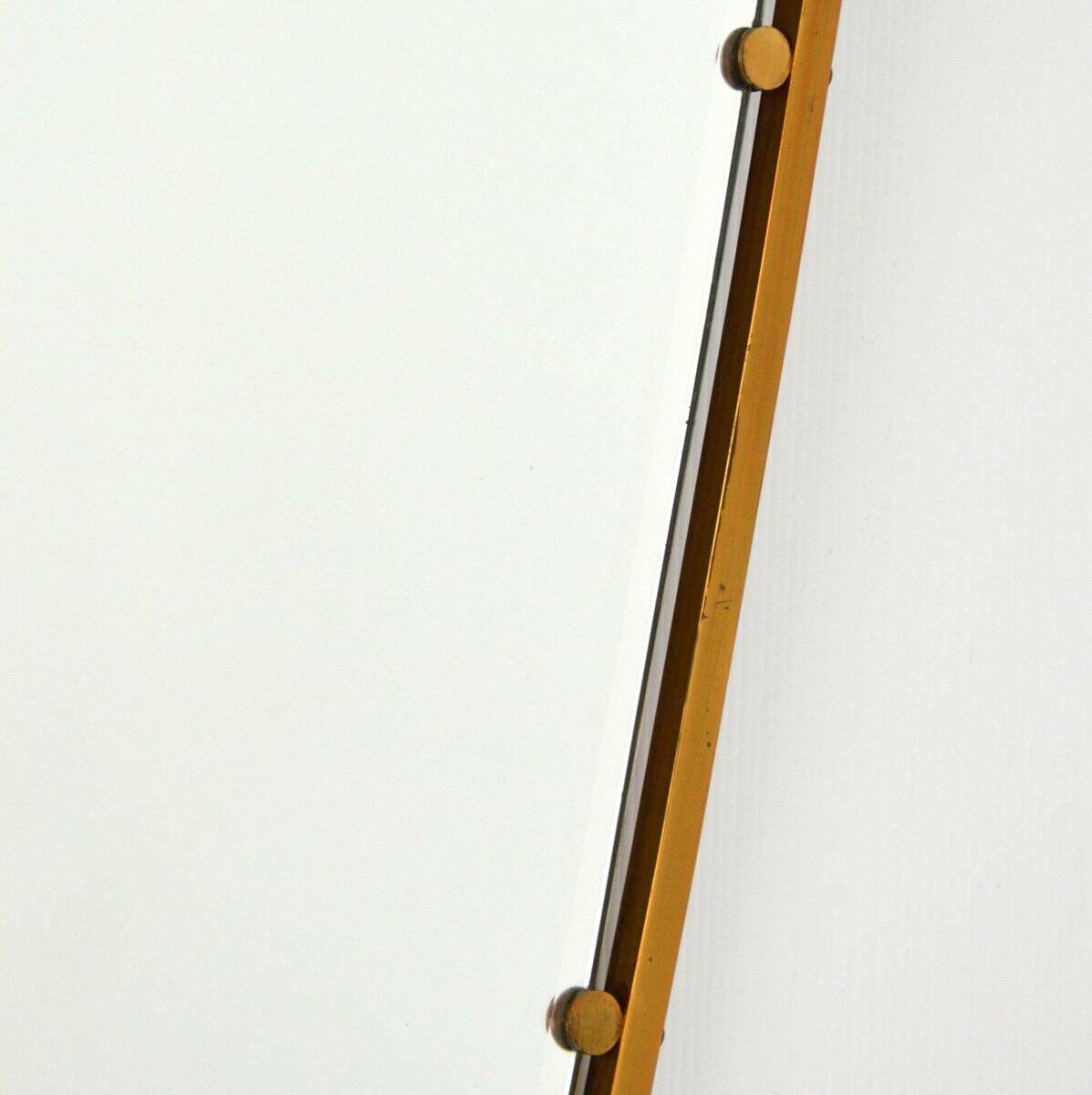 Superb free-form mirror in solid brass from the 50s/60s vintage.