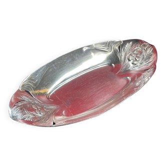 Gallia christofle old basket empty pocket flat silver metal, art nouveau