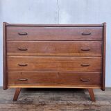 Vintage chest of drawers compass feet 1960 teak