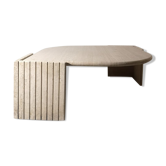 Table basse en goutte travertin italien roche bobois, 1970