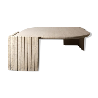 Italian travertine drop coffee table roche bobois, 1970