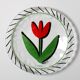 Vintage Kosta Boda Glass Plate: Red Tulip Design by Ulrica Hydman Vallien