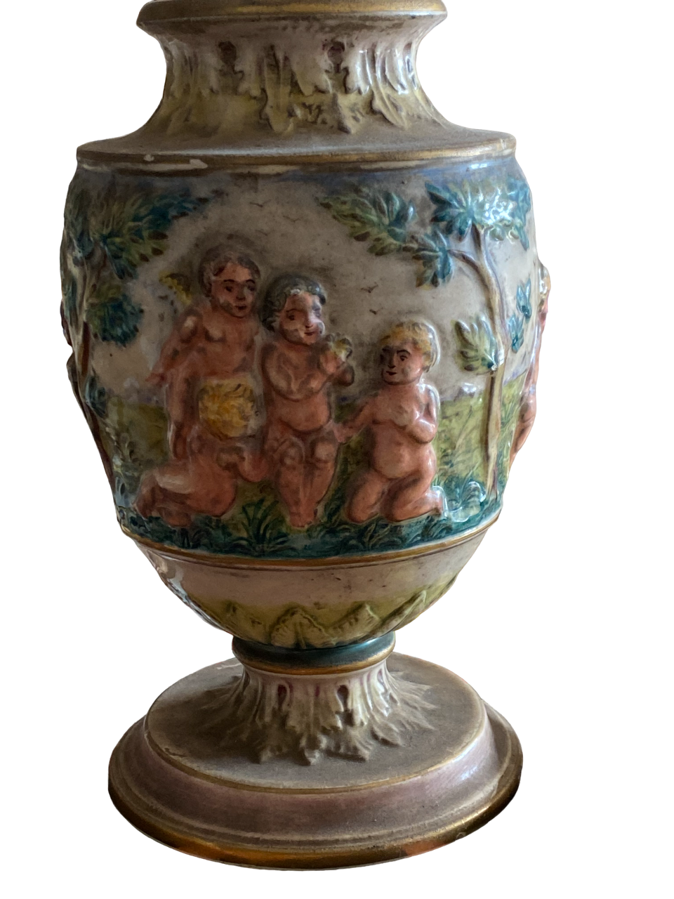 Old angels vase
