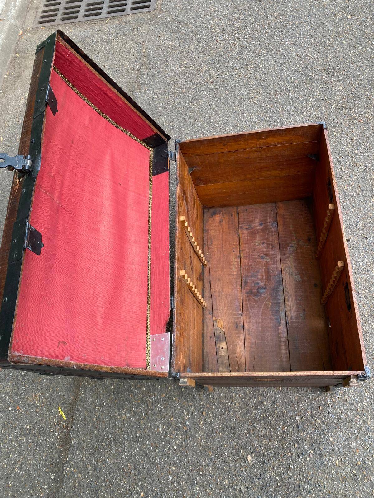Vintage domed travel trunk from the 19th century.