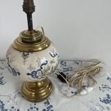 Antique lamp on earthenware vase attributed to Lunéville, monogram LN