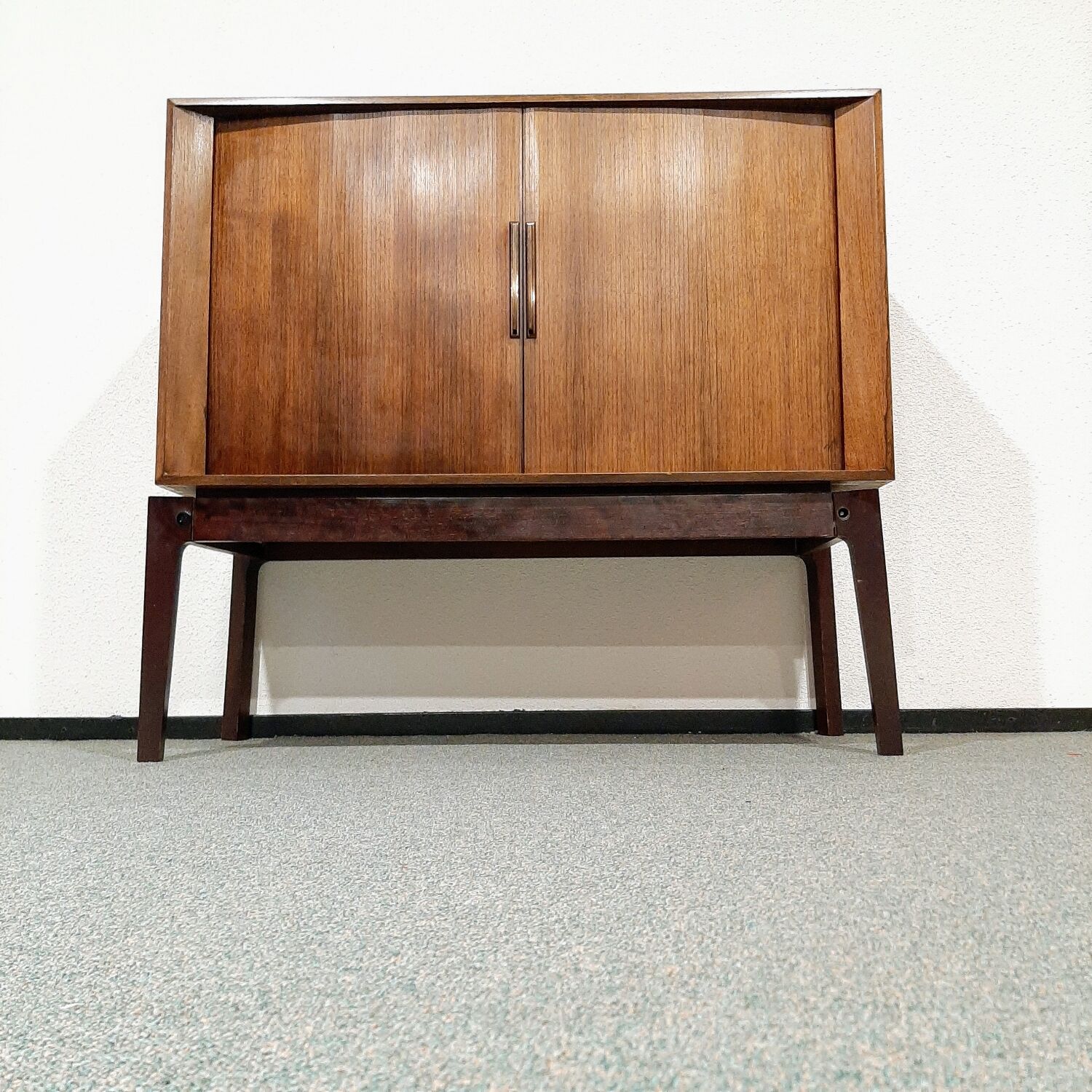 Mid-century audio cabinet with sliding door