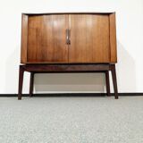 Mid-century audio cabinet with sliding door