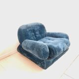Pair of armchair - vintage - 1960s / 70s - petrol blue color.