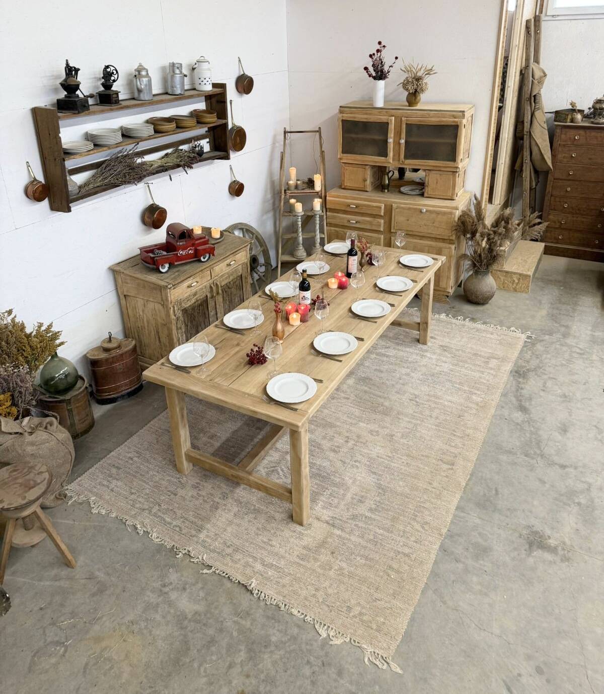 large solid oak farmhouse table