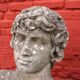 Weathered garden sculpture David concrete bust
