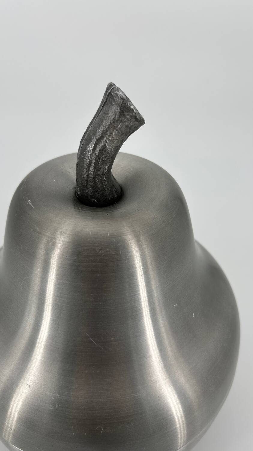 Brushed aluminum pear-shaped ice bucket
