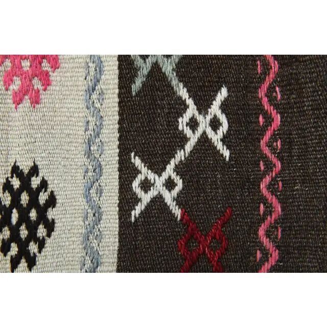 1970s Turkish Oushak Handmade Wool Cotton Brown Runner 65x243