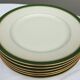 Set 6 porcelain plates Aux Lions de Faïence 1920 imperial green and gold