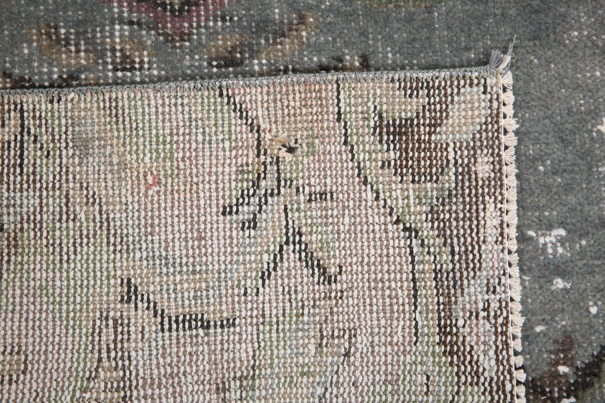 3x9 Soft Handmade Burgundy Vintage Runner Rug