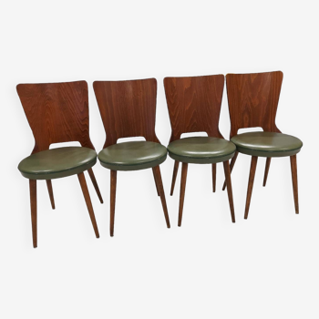 Set of 4 Baumann Bistrot chairs, Dove model, 1980s