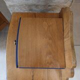 chevet relooké bleu profond et bois