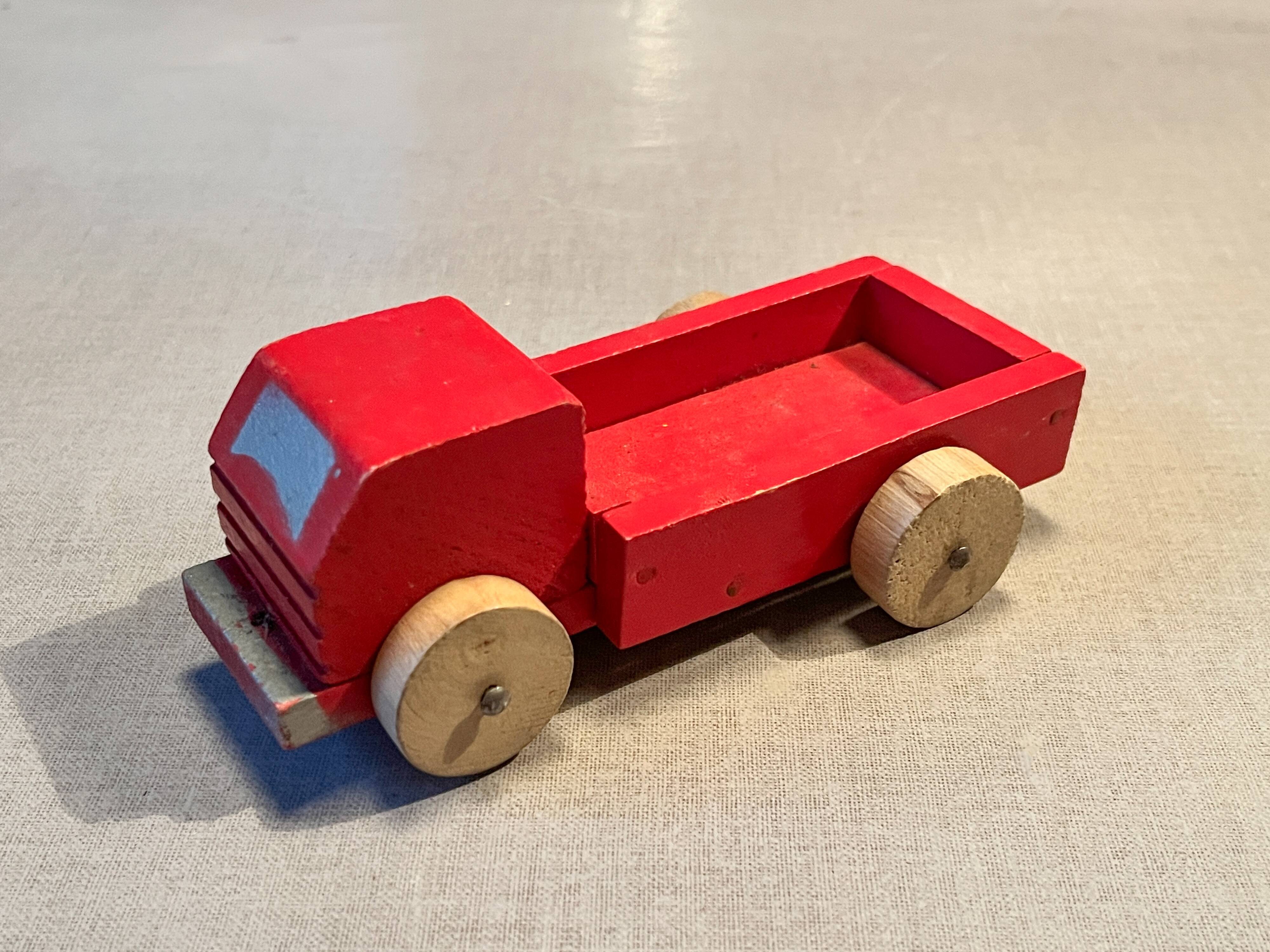 Wooden flatbed truck, antique toy