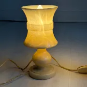 Pair of vintage alabaster lamps from the 1960s.