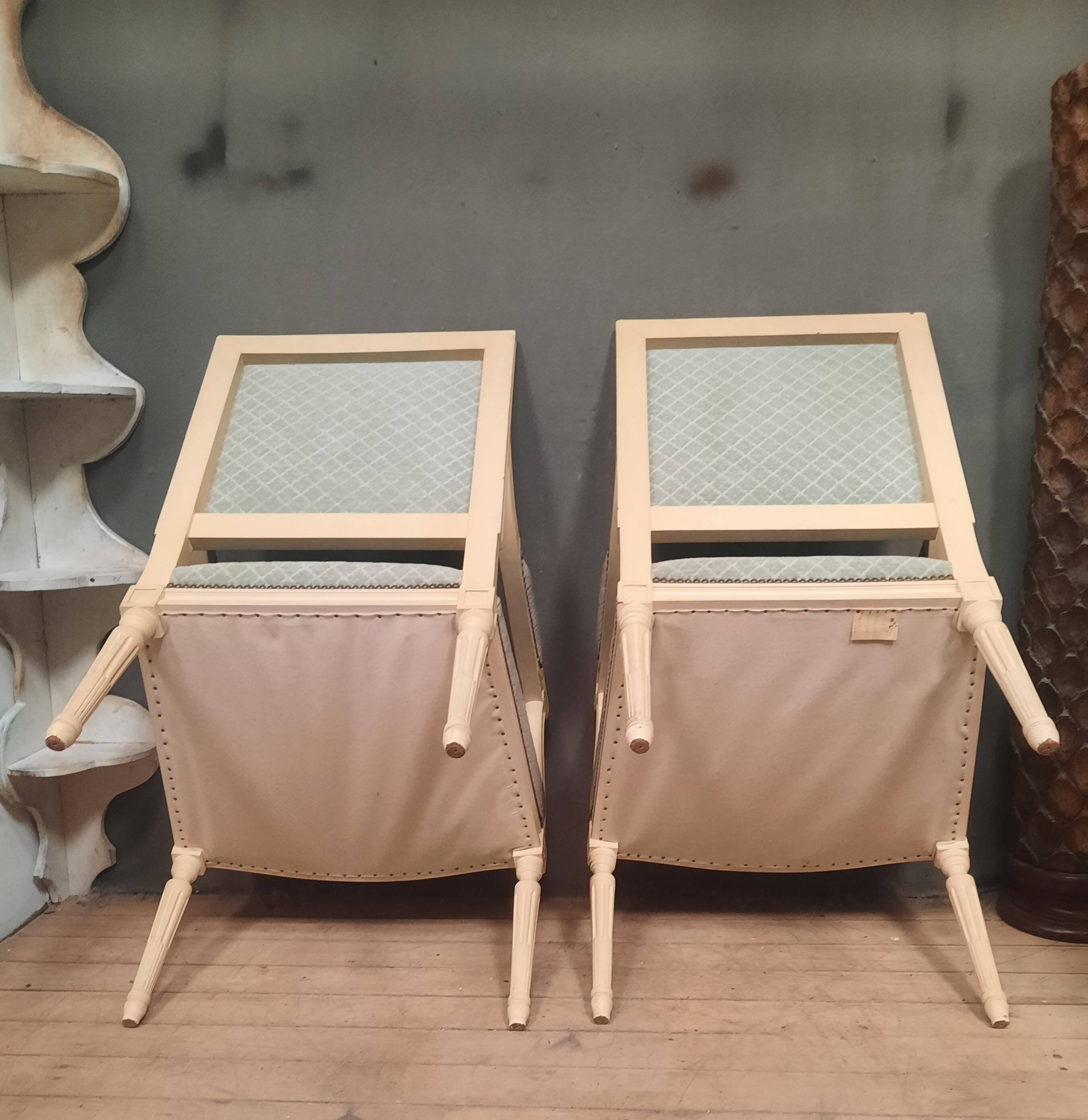 Pair of large Louis XVI style armchairs