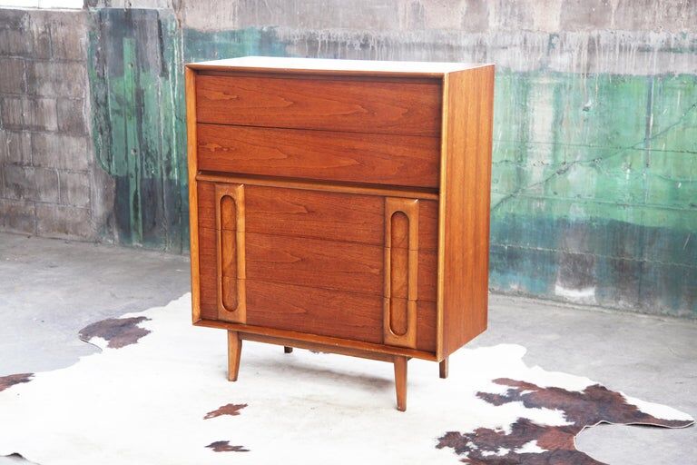 Vintage 5-drawer dresser Lane Burlwood 1960s