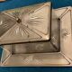 Vintage Art Deco Brass Butter Dish on Tray