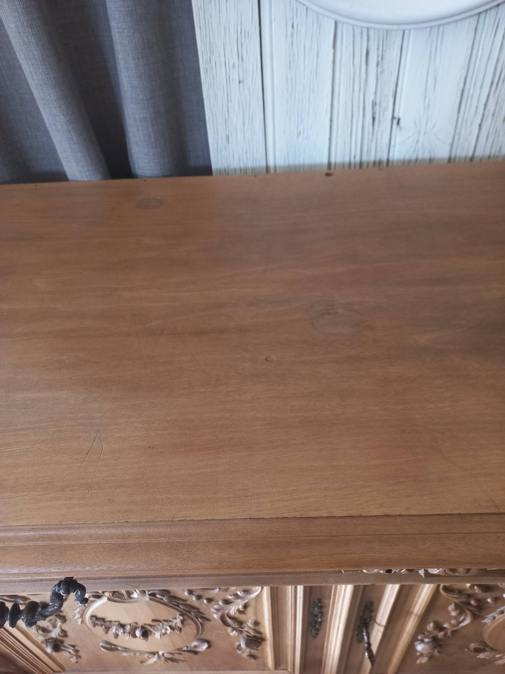 Old sandblasted walnut low sideboard