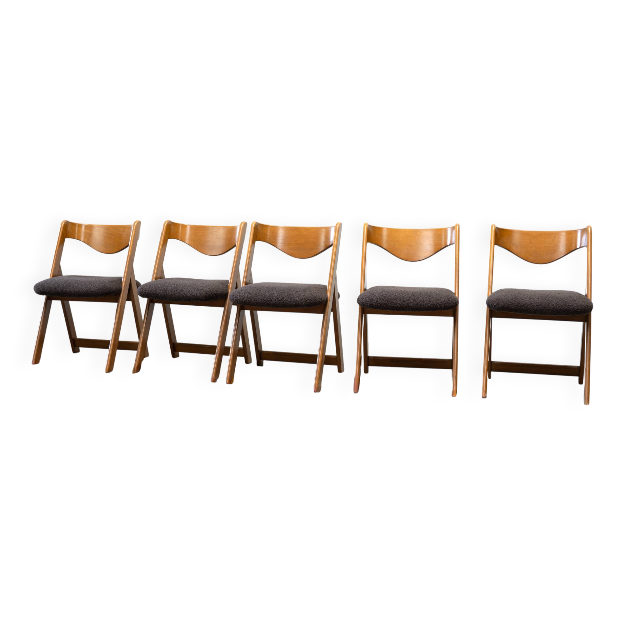 Set of five Italian dining chairs in the manner of Willy Rizzo