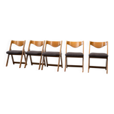 Set of five Italian dining chairs in the manner of Willy Rizzo