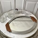 Art Deco mirror tray with appetizer compartments