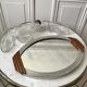 Art Deco mirror tray with appetizer compartments