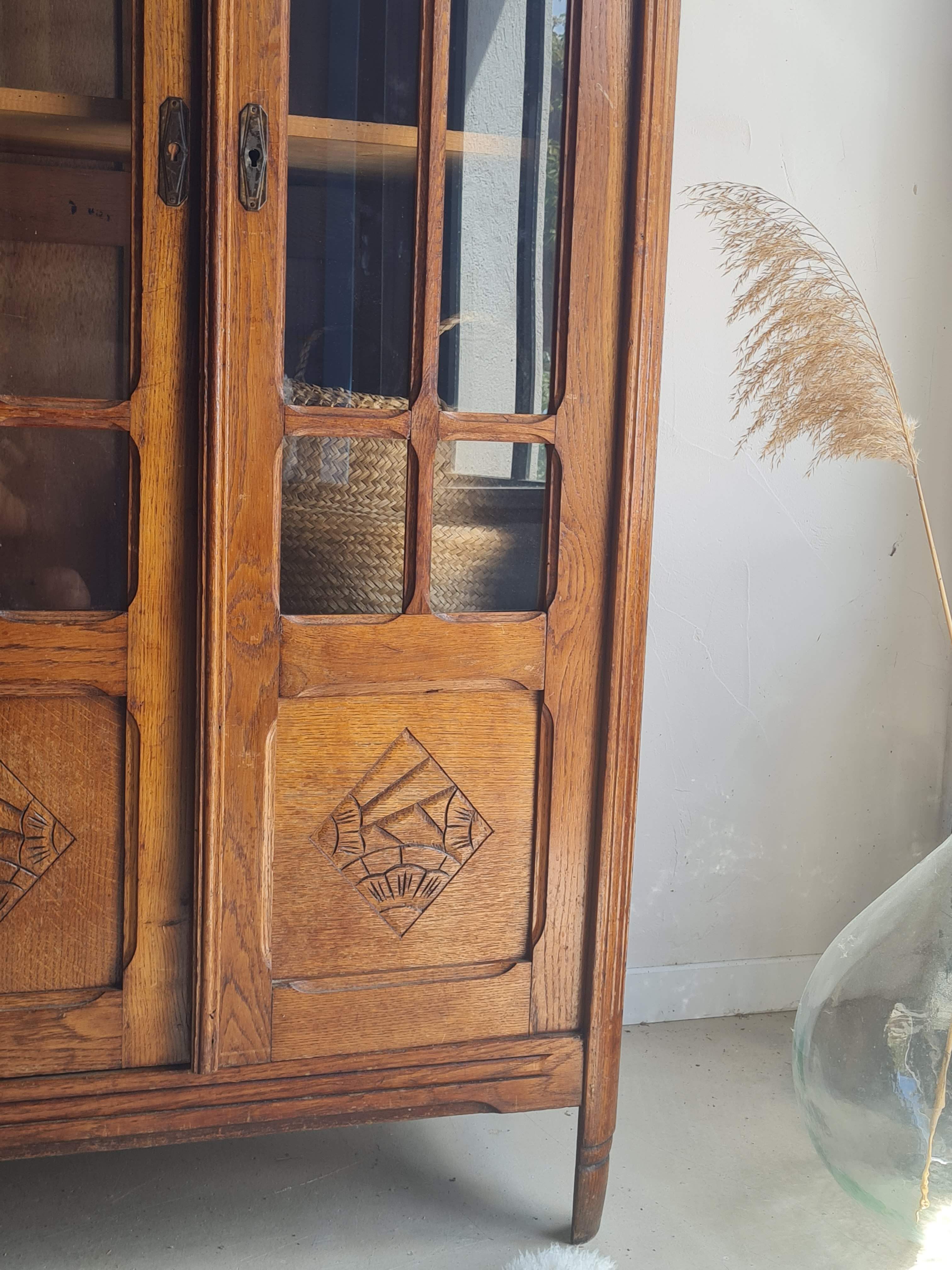 Parisian art deco glass cabinet