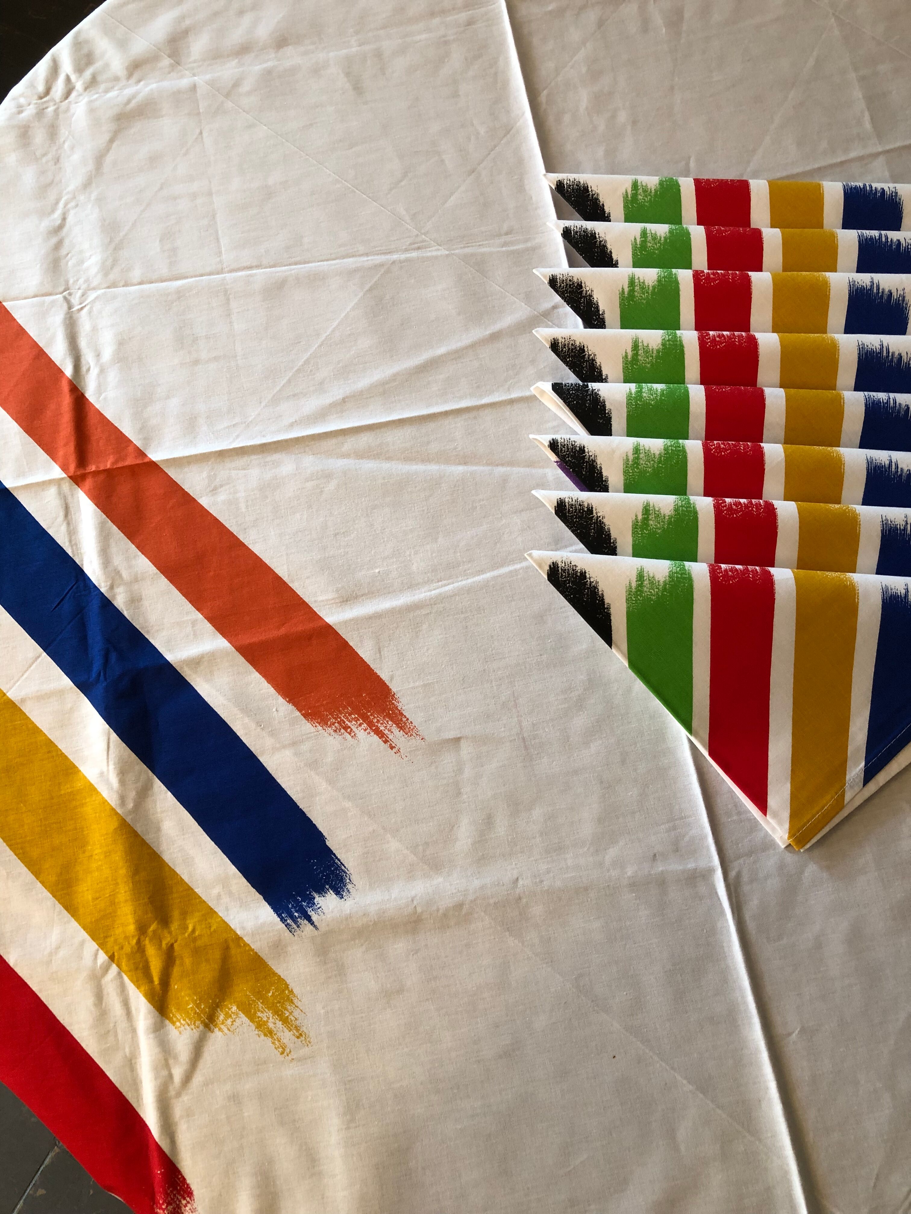 Nappe design Gualtiero Marchesi et 8 serviettes assorties